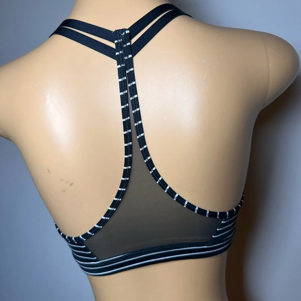 Victoria's Secret Black and White Striped Racerback Bra